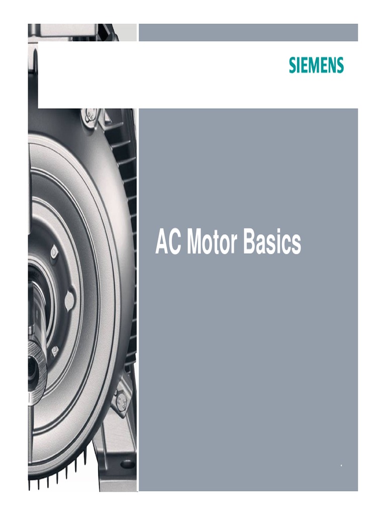 Siemens Ac Motor Basics PDF Electric Motor Electrical Components