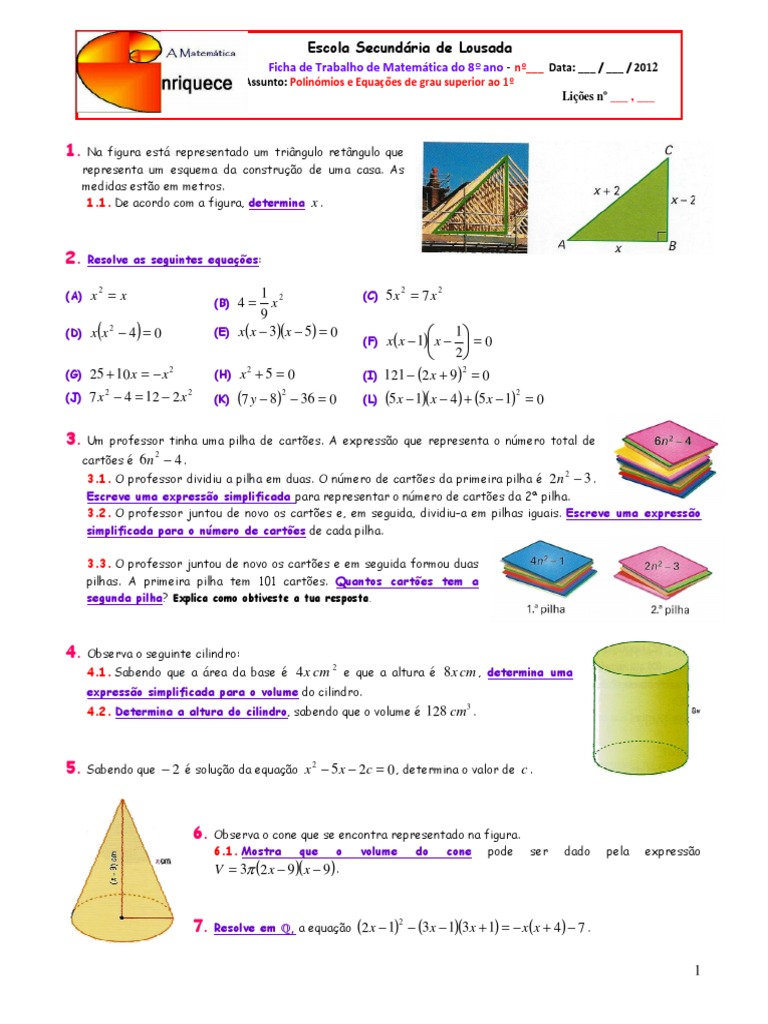 teorema-de-pitagoras-questionário - Álgebra