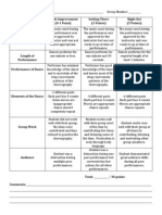 Line Dance Rubric