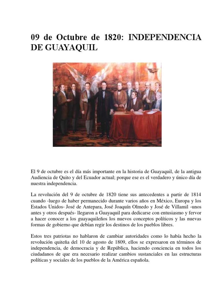 Independencia de Guayaquil: 9 de octubre | PDF | Ecuador | Agitación