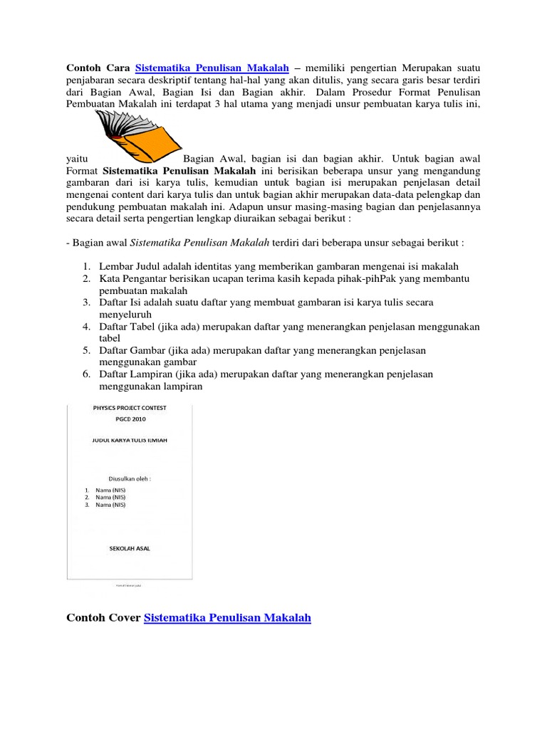Contoh Cara Sistematika Penulisan Makalah