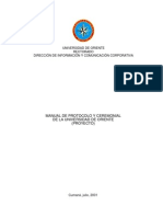 Manual de Protocolo y Ceremonial de La Universidad de Oriente