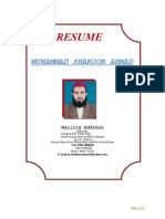 Resume: Muhammad Shakoor Ahmad