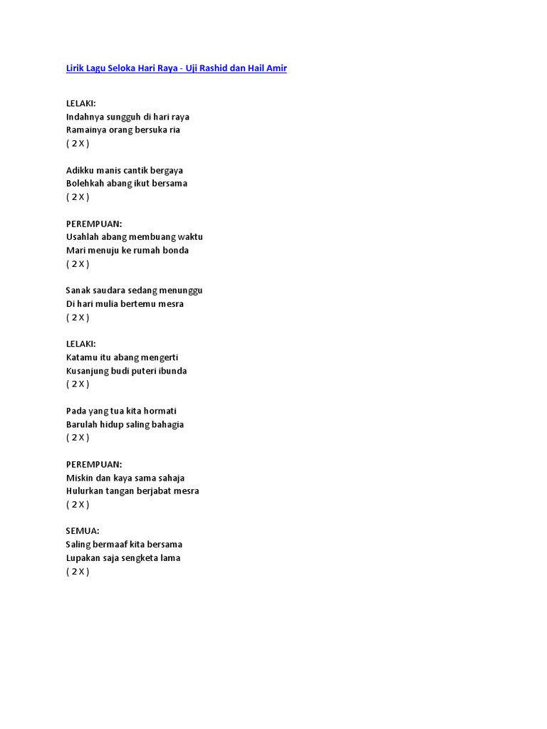 Lirik Lagu Seloka Hari Raya Pdf