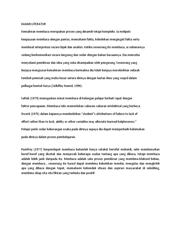 Contoh Kajian Literatur Pdf