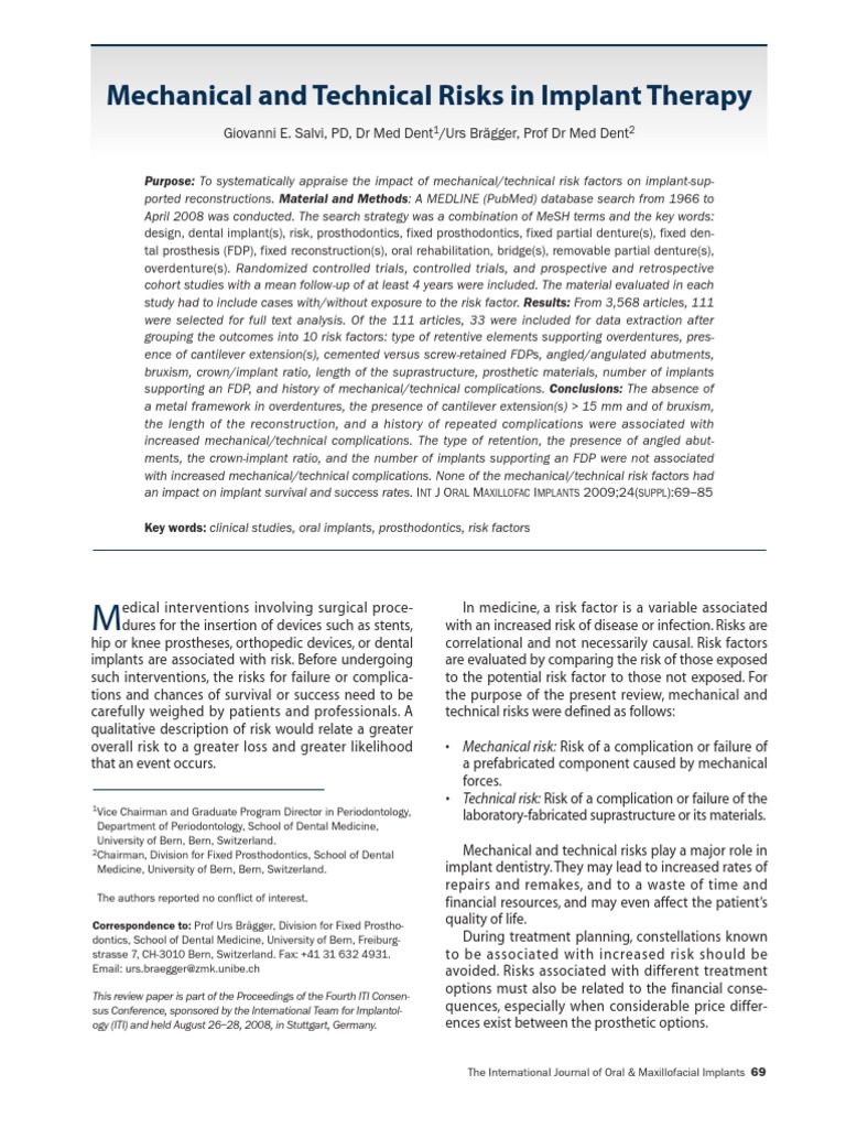 Implant Complications | PDF | Dental Implant | Prosthodontics