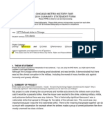 Chicago Metro History Fair 2014 Summary Statement Form: Project Category