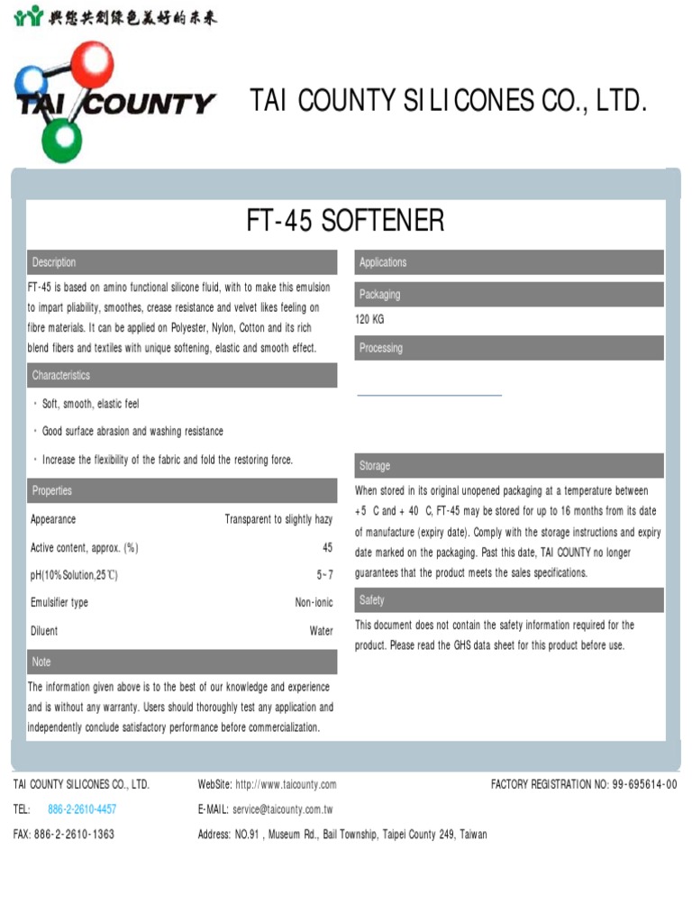 Tai County Silicones Co., LTD.: Description Applications | PDF ...