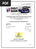 Summer Training Project On Maruti