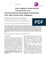 The Effect of Selective Logging On The Nest Density, Foraging Range and Colony Size On The Ground-Dwelling Ant Aphaenogaster Swammerdami Forel, 1886 in Kirindy Forest-Madagascar