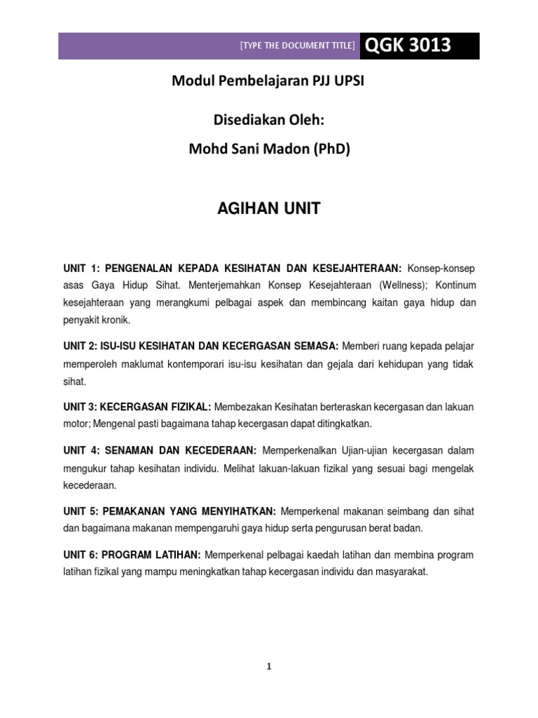Kesihatan Kesejahteraan Pdf