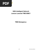 NSN Intelligent Network Lesson Learned TMD EMCY: 1 of 8 Nokia Siemens Networks