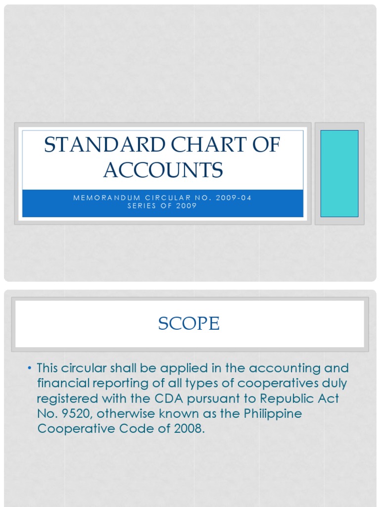 CDA Presentation: Standard Chart of Accounts | Expense | Dividend