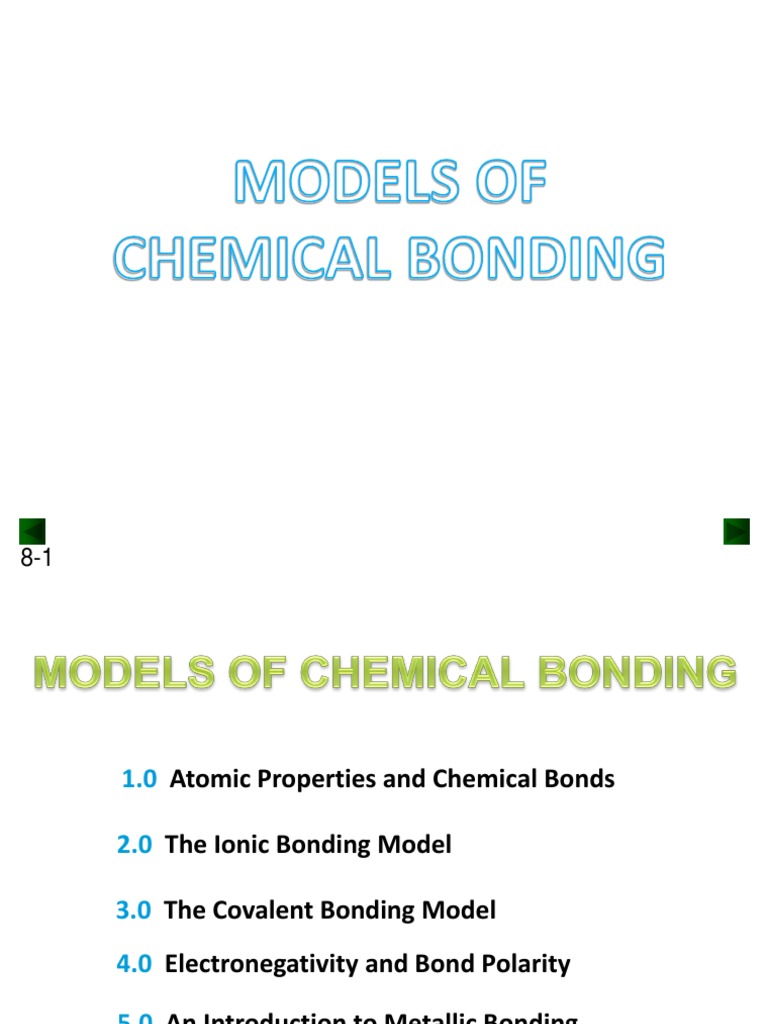 Lecture 3 - Models of Chemical Bonding | PDF | Ionic Bonding | Chemical ...