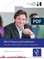 MA in Finance and Investment Factsheet