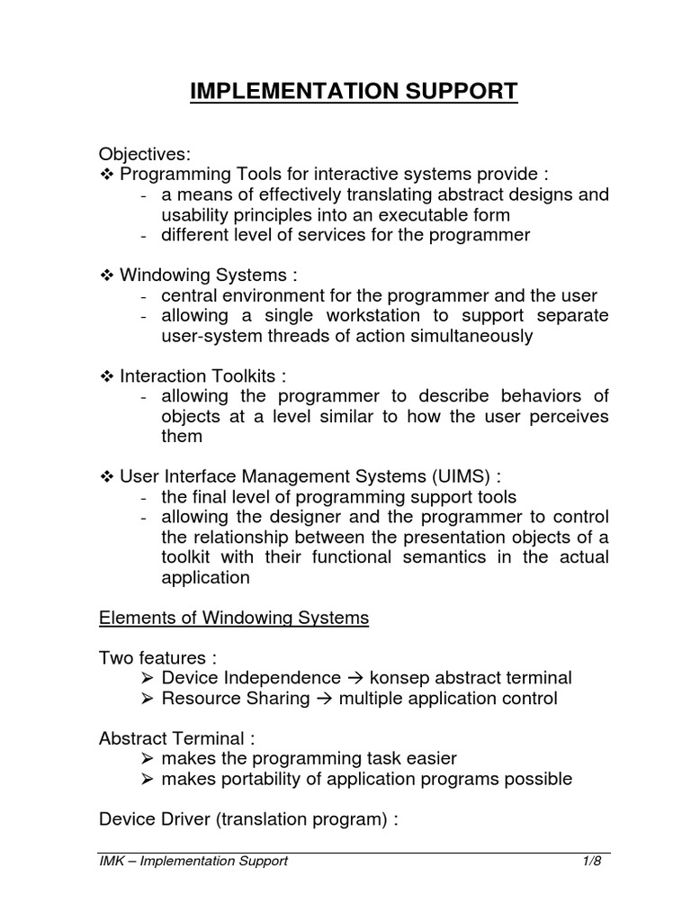 IMK - Implementation Support 1/8 | PDF | Business | Technology ...
