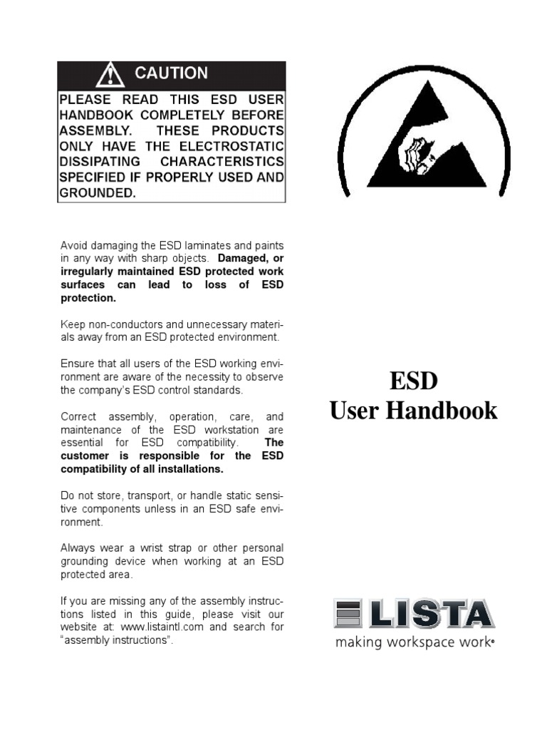 ESD User Handbook Rev2 PDF Electrostatic Discharge Screw