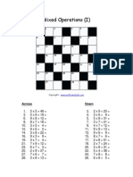 Mixed Operations (I) : Across Down