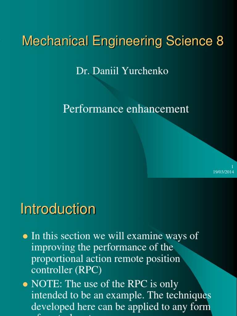 Mechanical Engineering Science 8: Performance Enhancement | PDF ...