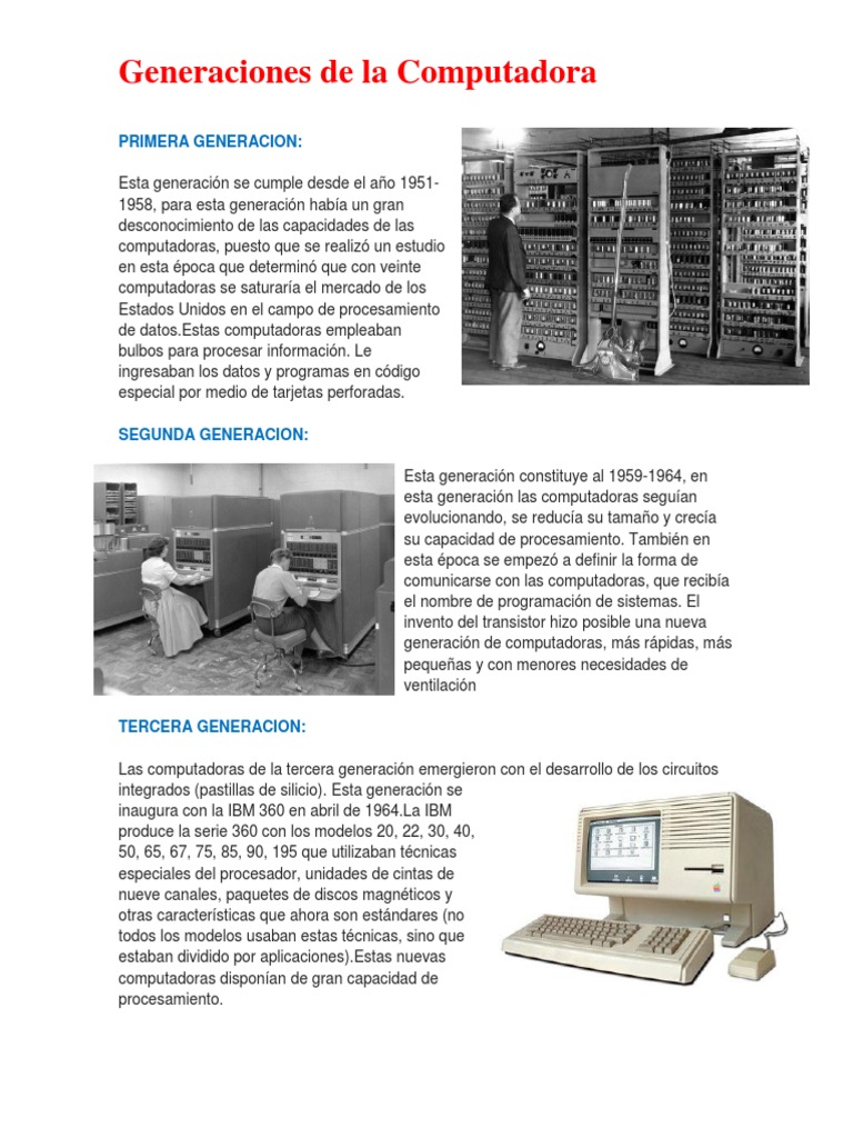 Evolución de las Generaciones de Computadoras | PDF | Circuito ...