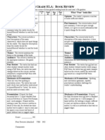 Book Review Rubric