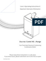 Baxi Duo-Tec Combi HE A Range Boiler User Instructions