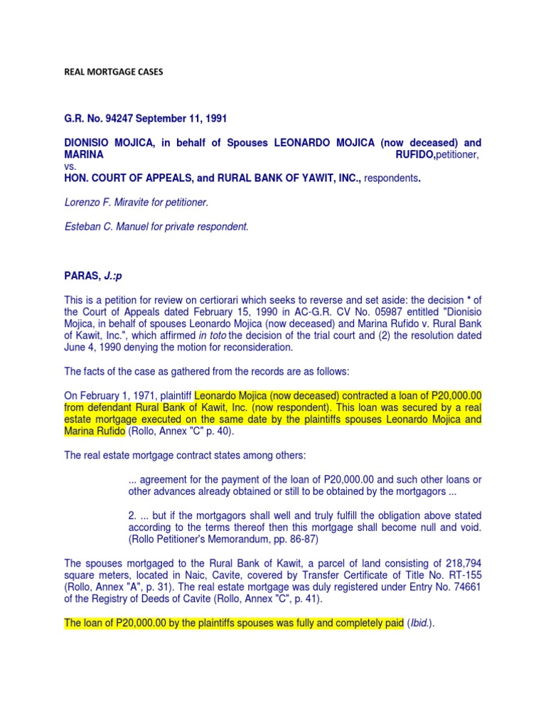 Mortgage Foreclosure Case Analysis | PDF | Mortgage Law | Foreclosure