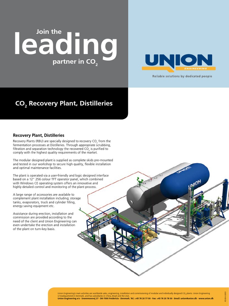 CO2 Recovery Plant Solutions by Union Engineering | PDF | Carbon Dioxide |  Distillation