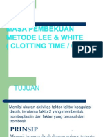 Masa Pembekuan Metode Lee & White A