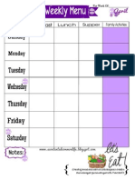 Weekly Menu Plan Printable - April Theme
