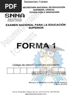 Simulador Enes Prueba Senescyt Preuniversitario Formarte