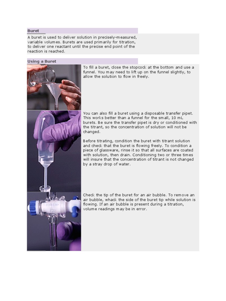 Buret Titration Physical Sciences Free 30day Trial Scribd