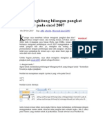 Cara Menghitung Bilangan Pangkat Dan Akar Pada Excel 2007