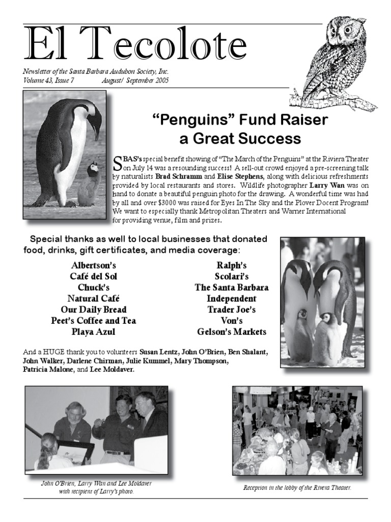 September 2005 Santa Barbara Audubon | PDF | Conservation | Nature