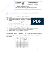 PROBLEMARIO TERMODINÃMICA 2. Mezclas Binarias y Multicomponentes