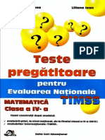 Teste pregatitoare pentru Evaluarea Nationala Matematica TIMSS clasa a IV-a