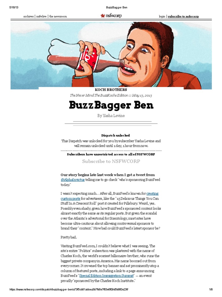 BuzzFeed's Controversial Koch Sponsorship | PDF | Buzz Feed | Calvin ...