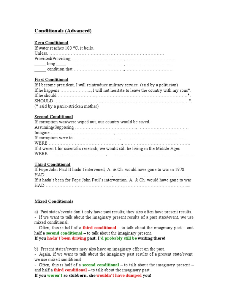 Cae Conditionals Advanced | PDF | Business