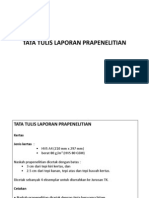  Tata Tulis Laporan Prapenelitian