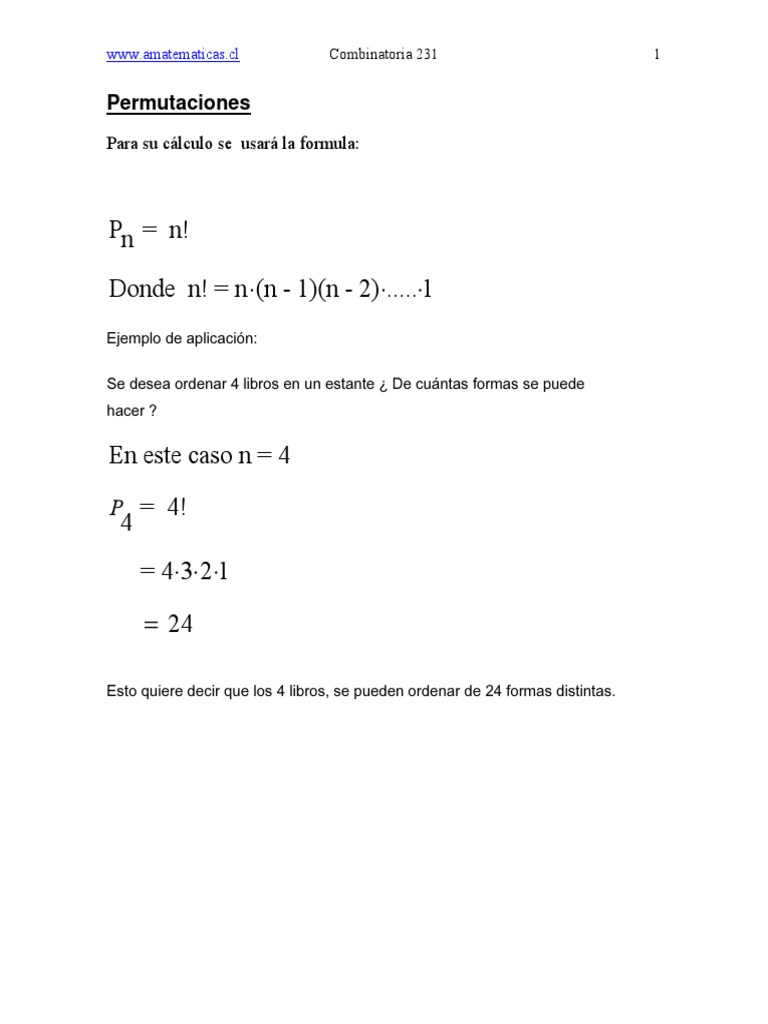 Permutaciones, Variaciones y Combinaciones | PDF | Jugando a las cartas ...