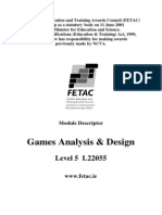 Games Analysis & Design