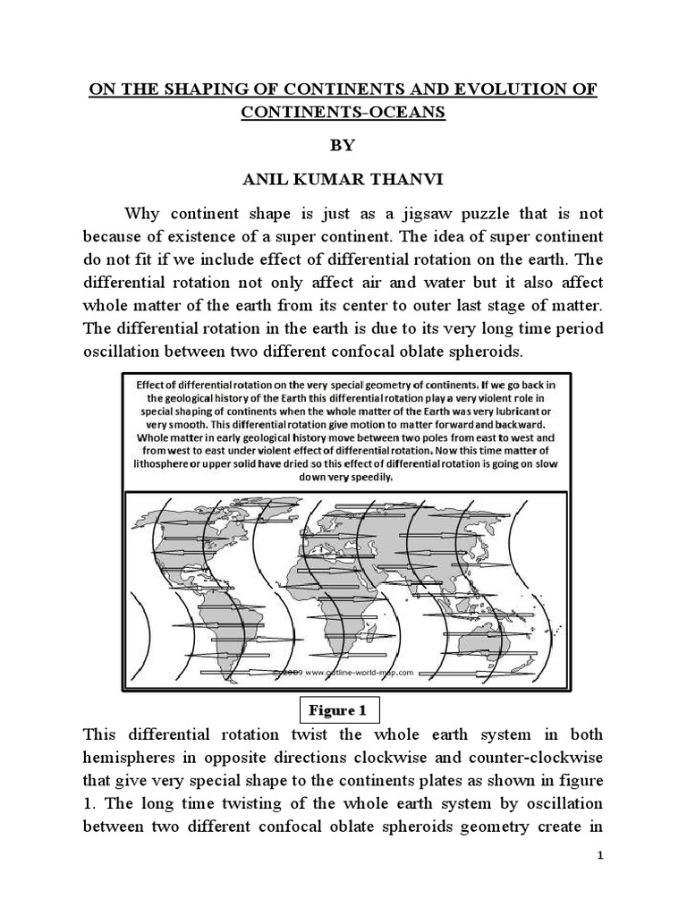 On The Shaping Of Continents And Evolution Of Continents Oceans Pdf