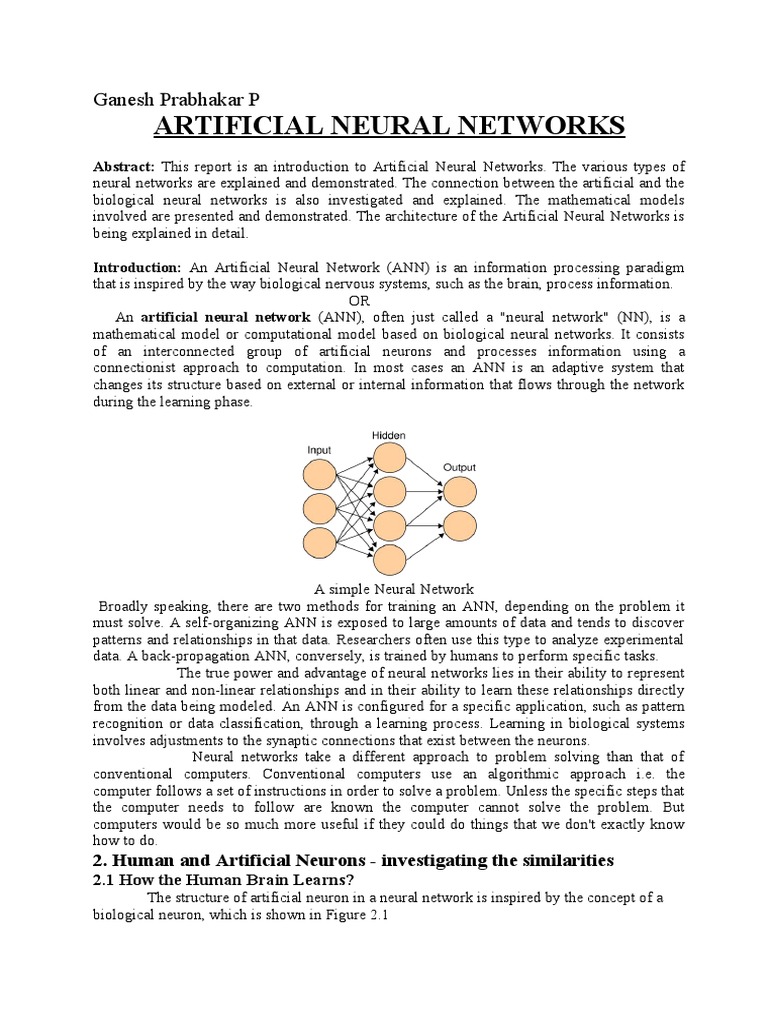 Artificial Neural Networks | PDF | Artificial Neural Network | Neuron