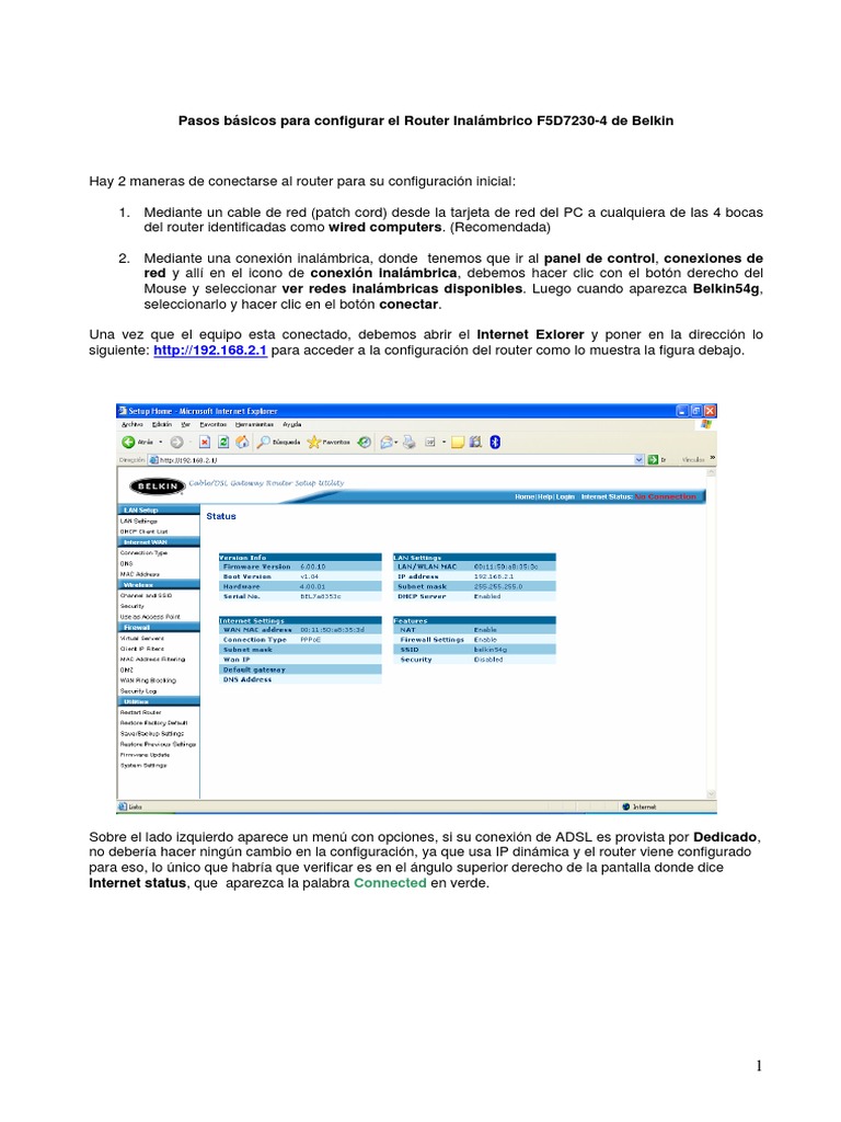 Manual de Configuracion Router Belkin 54g PDF PDF Enrutador