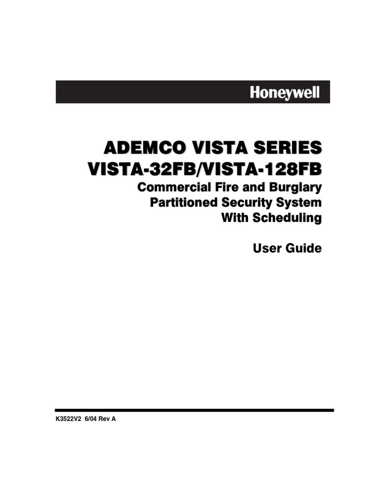 Ademco Vista 32FB Users Manual PDF Security Alarm Computing