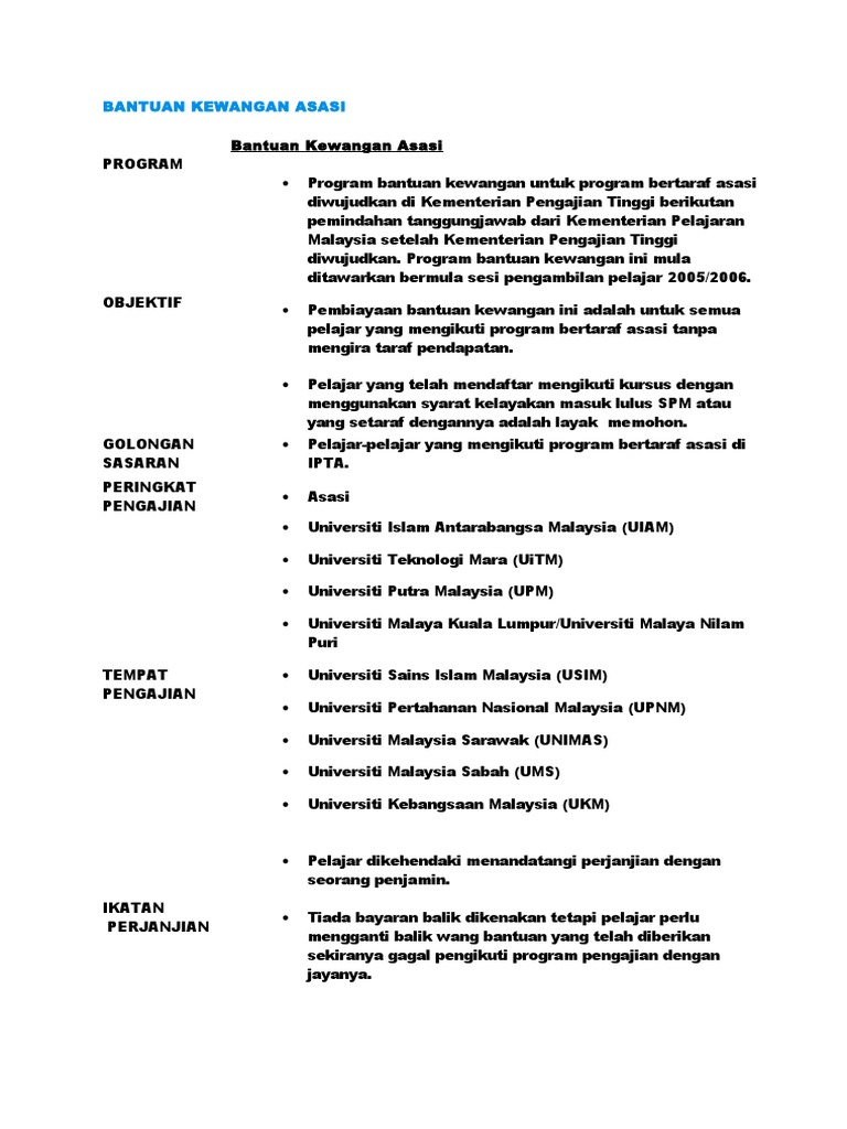 Bantuan Kewangan Asasi Pdf