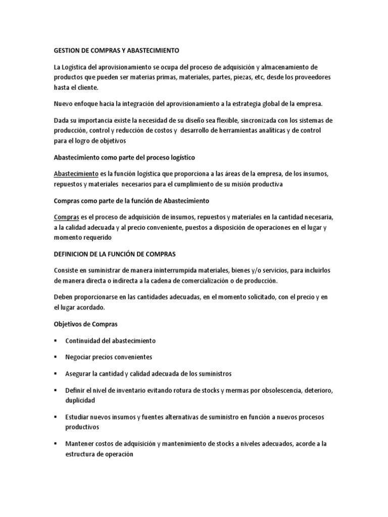Estrategias de Compras y Abastecimiento | PDF | Obtención | Logística