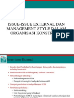 Issue-Issue Ekternal Dan Management Style Dalam Organisasi Konstruksi