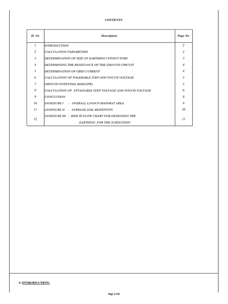 Earthing System Design for Substation | PDF