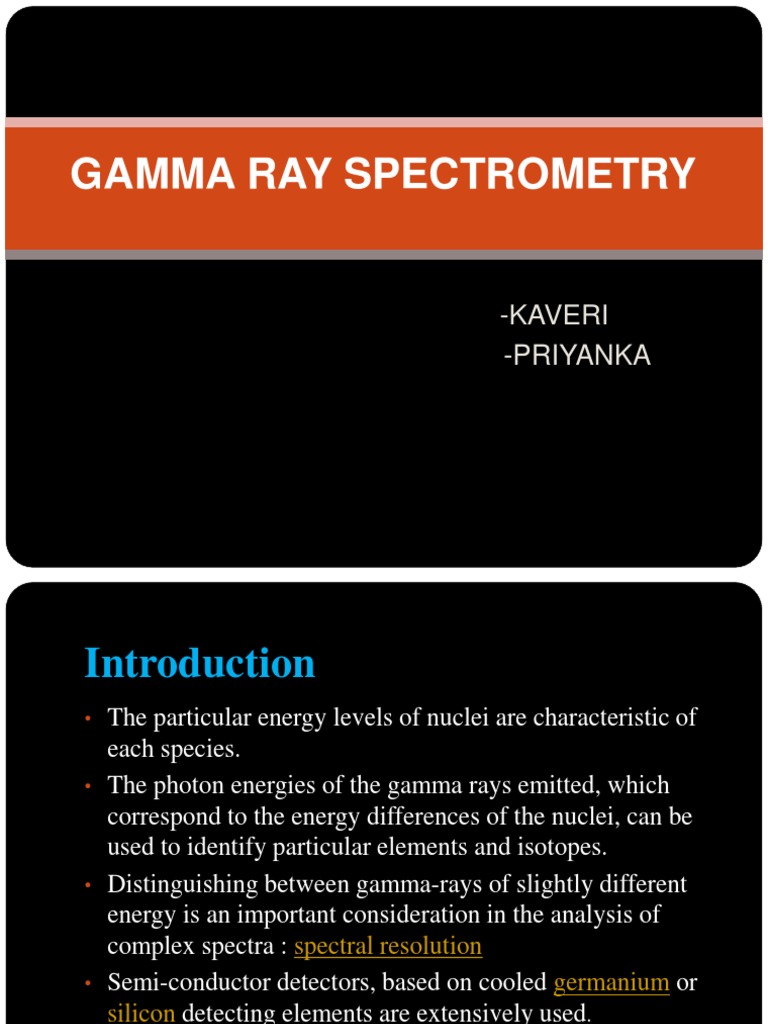 Gama Ray Spectrometry PDF Nuclear Physics Atomic Physics